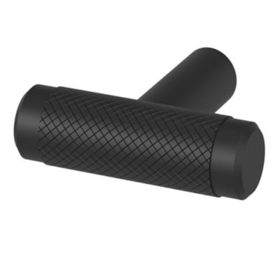 Bouton de meuble en t GoodHome Irus noir Ø4cm x l.1.2cm x h.3.5cm x p.3.5cm