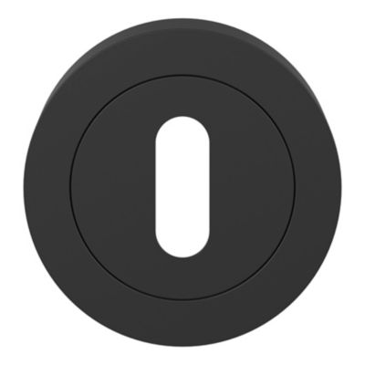 Rosace de fonction rond à visser à serrure GoodHome Duod mat noir Ø50mm