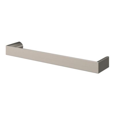 Poignée de meuble Droit GoodHome Dotz effet nickel satin gris l.135mm x l.12mm x H. 26mm entraxe 128