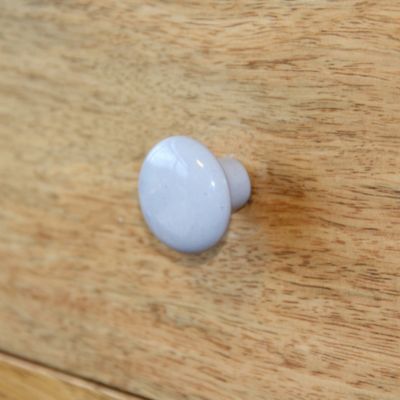 Bouton de meuble arrondi GoodHome Porcelaine Vras gris Ø3.2cm x p.2.5cm