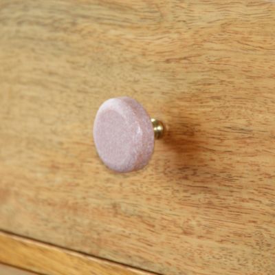 Bouton de meuble arrondi GoodHome Rubian rose Ø3.5cm x l.3.5cm x h.3.5cm x p.2.7cm