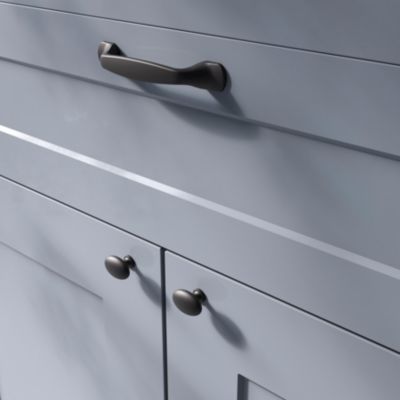 Bouton de meuble ovale GoodHome Govlin noir Ø3cm x l.2cm x h.2cm x p.2cm