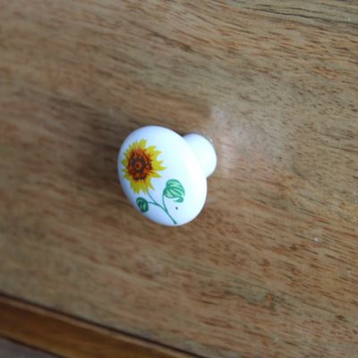 Bouton de meuble arrondi Locarn blanc Ø3.2cm x p.2.5cm