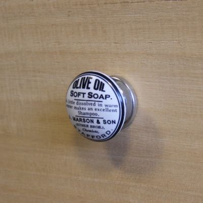 Bouton de meuble arrondi GoodHome Porcelaine Vras blanc Ø3.8cm x p.2.3cm