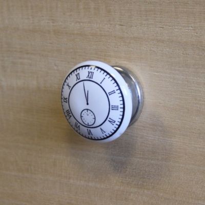 Bouton de meuble arrondi GoodHome Porcelaine Vras blanc Ø4.1cm x p.2.7cm