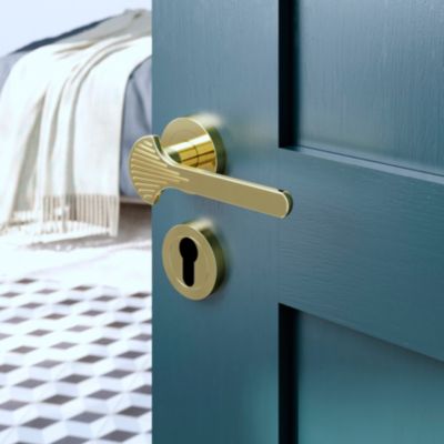 Rosace de fonction rond à visser GoodHome Duod effet laiton or Ø50mm