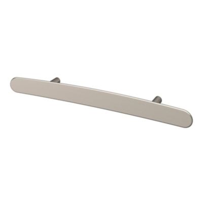 Poignée de meuble en T GoodHome Meham effet nickel satin gris l.220mm x l.20mm x H. 35mm entraxe 128