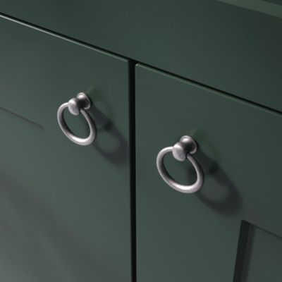 Bouton de meuble ergonomique GoodHome Kilhog gris Ø3.5 cm x l.3.5 cm x H.3.6 cm