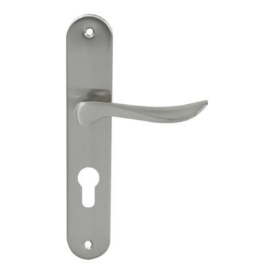 Ensemble poignée cylindre Renge sur plaque 195 métal chrome mat