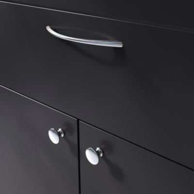 Bouton de meuble arrondi Primel GoodHome effet chromé Ø2.9 x l.2,9 mm x h. 2.1 cm