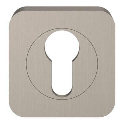 Rosace de fonction rond à visser GoodHome Duod effet nickel satin gris Ø52.5mm