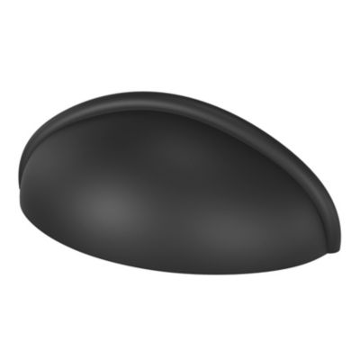 Poignée de meuble demi-ronde GoodHome Armel mat noir l.79mm x l.28mm x H. 26mm entraxe 64mm