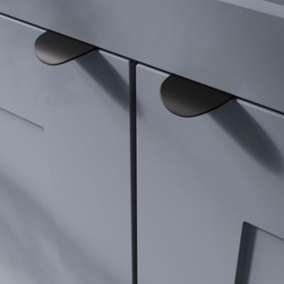 Bouton de meuble Mehaban GoodHome noir Ø4cm x l.4.3cm x H.1.2cm