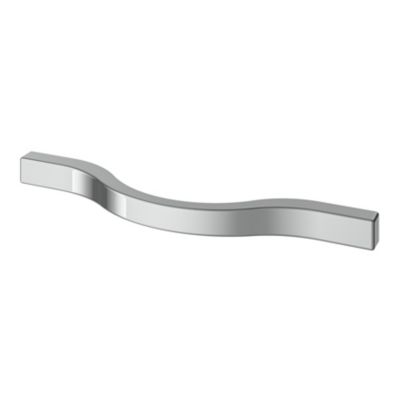 Poignée de meuble nœud GoodHome Prat aluminium effet chromé gris l.130mm x l.10mm x H. 24mm entraxe 