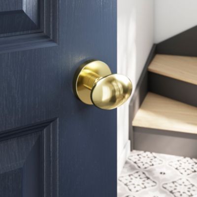 Bouton de porte double ovale GoodHome or Ø. 65mm x l.45 x H. 66mm