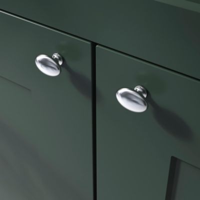 Bouton de meuble ovale Govlin GoodHome effet chromé Ø3cm x l.2cm