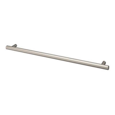 Poignée de meuble en T GoodHome Dizel acier effet nickel satin gris l.360mm x l.12mm x H. 35mm entra