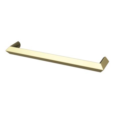 Poignée de meuble Droit GoodHome Keri effet laiton satin doré l.138mm x l.11mm x H. 27mm entraxe 128