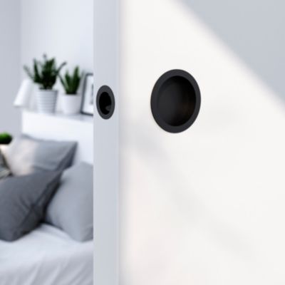 Galandage rond à visser GoodHome Minzh mat noir Ø55mm