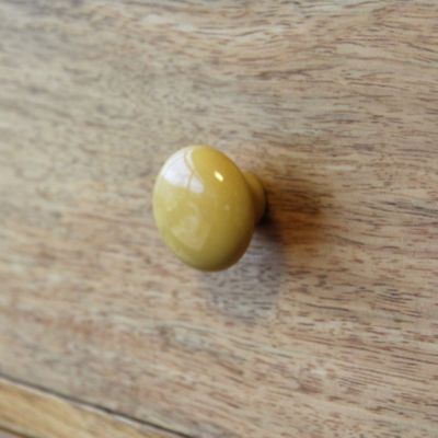 Bouton de meuble arrondi GoodHome Porcelaine Vras Ø3.2cm x p.2.5cm