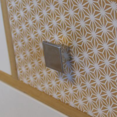 Lot 6 boutons de meuble carré Kaon gris l.3cm x h. 3cm x p.1.9cm