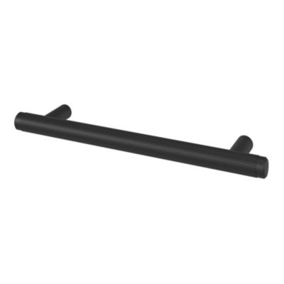 Poignée de meuble en T GoodHome Irus acier mat noir l.168mm x l.12mm x H. 35mm entraxe 128mm