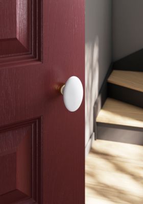 Lot 2 boutons de porte ovale GoodHome blanc l.4.2cm x h.6.5cm