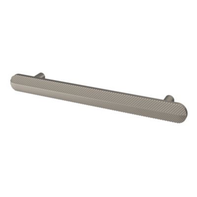 Poignée de meuble arrondi GoodHome Garlan aluminium effet nickel satin gris l.168mm x l.15mm x H. 27