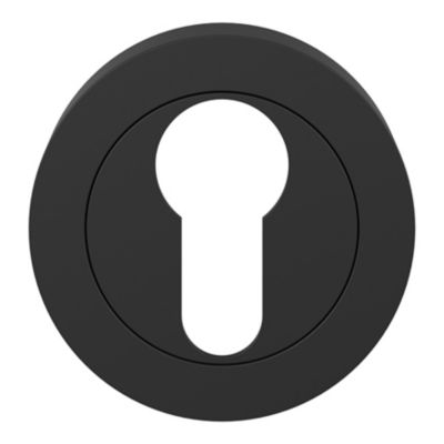 Rosace de fonction rond à visser GoodHome Duod mat noir Ø50mm