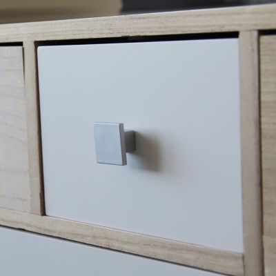 Lot 6 boutons de meuble carré Kaon or l.3cm x h. 3cm x p.1.9cm