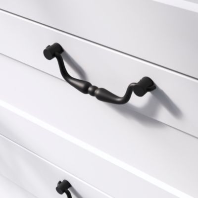 Poignée de meuble nœud GoodHome Kilhog mat noir l.113mm x H. 33mm entraxe 96mm