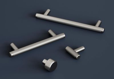 Bouton de meuble GoodHome Irus gris Ø4cm x l.1.2cm x h.3.5cm x p.3.5cm