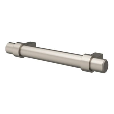Poignée de meuble en T GoodHome Kerver acier et Zamac effet nickel satin gris l.136mm x l.18mm x H. 