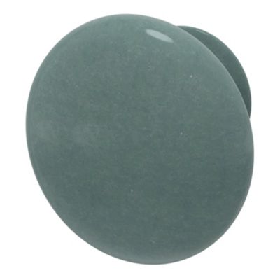 Bouton de meuble arrondi GoodHome Porcelaine Vras aigue marine Ø3.2cm x p.2.5cm