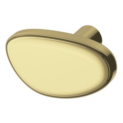 Bouton de meuble GoodHome Armel doré brillant Ø4cm x l.2.1cm x h. 3cm x p.3cm