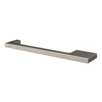 Poignée de meuble Droit GoodHome Skej aluminium effet nickel satin gris l.158mm x l.7mm x H. 30mm en
