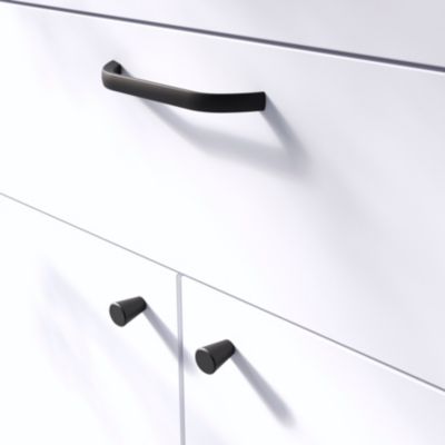 Bouton de meuble cône GoodHome Irvil noir Ø2cm x h.2.5cm x p.2.5cm