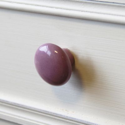 Bouton de meuble arrondi GoodHome Porcelaine Vras bleu Ø3.2cm x p.2.5cm