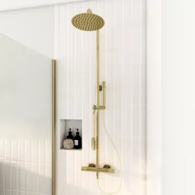 Colonne de douche thermostatique  doré  GoodHome Owens