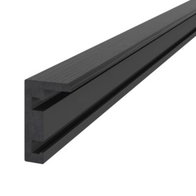 Profil de finition clipsable en composite Neva premium gris L.220 x l.14,5x H.5,2 cm