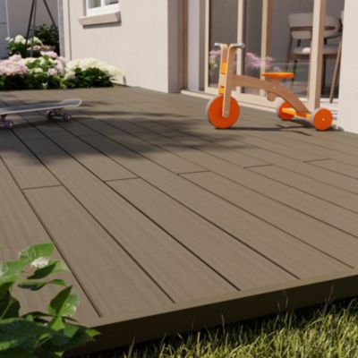 Lame de terrasse composite marron Neva Premium Klikstrom L.220 x l.14,5 cm