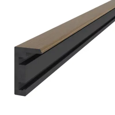Profil de finition clipsable en composite Neva premium effet bois teck L.220 x l.14,5x H.5,2 cm