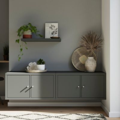 2 Étagères modulables 2 cubes avec 4 portes GoodHome Mixxit anthracite