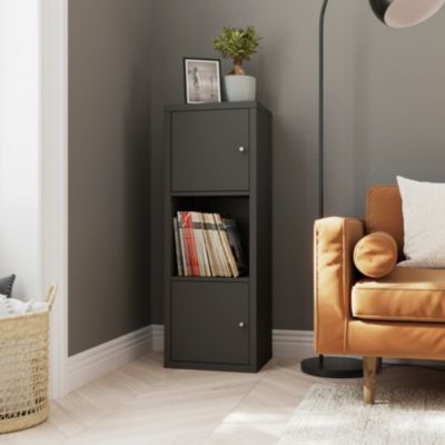 Étagère modulable 3 cubes avec 2 portes GoodHome Mixxit anthracite