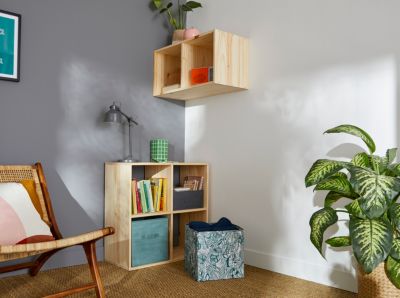 Étagère modulable 2 cubes en pin GoodHome Mixxit l. 36,3 x H. 70,8 cm
