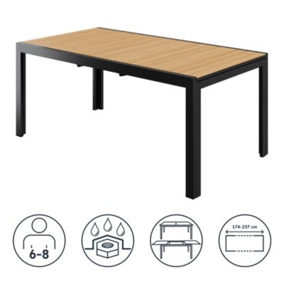 Table extensible Goodhome VAO 6 à  8 personnes