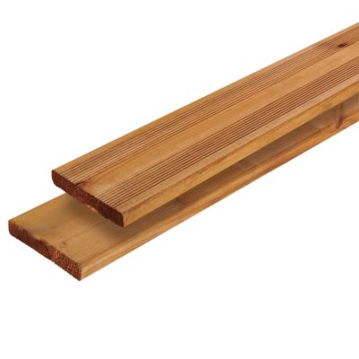 Lame de terrasse pin du Nord marron Lemhi Klikstrom L.240 x l.14,4 x ép. 2,7 cm