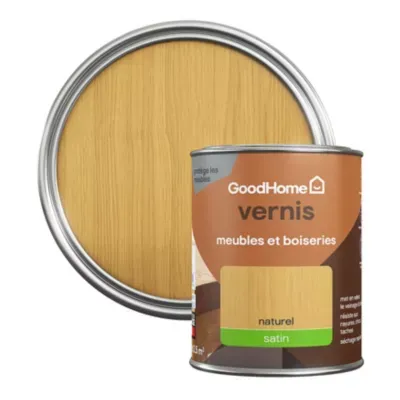 Vernis meubles et boiseries GoodHome satin naturel 250 ml