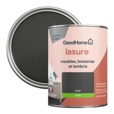 Lasure meubles, boiseries et lambris GoodHome noir satin 1L