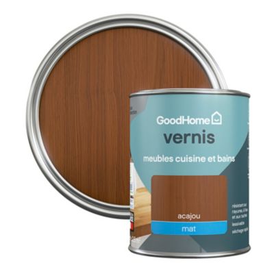 Vernis meubles cuisine et bains GoodHome acajou mat 250 ml
